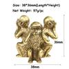 Vintage massives Kupfer drei Affen Teehaus Bronze Skulptur Home Decor Zubehör Bronze Affe Figuren Miniaturen Schreibtisch Dekor