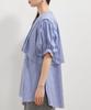 Washable Rhinestone Shirt Tunic Sax [BIS] Blouse, Women's, (48)