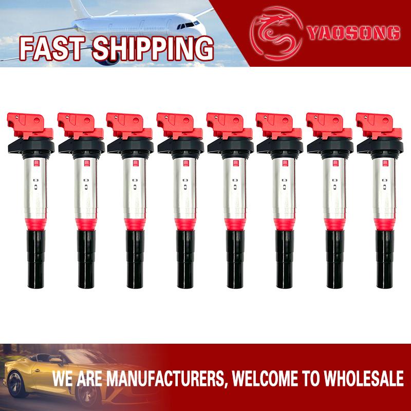 8PCS FOR BMW 5 6 7 8 X5 X6 X7 M POWER N62 N63 S63 4.0 4.0T 4.4T 4.8 V8 Ignition Coil UF667 12137559842 12137594596 12138616153