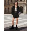 ELLE Felpa Larga Nera Stile Giacca da Donna