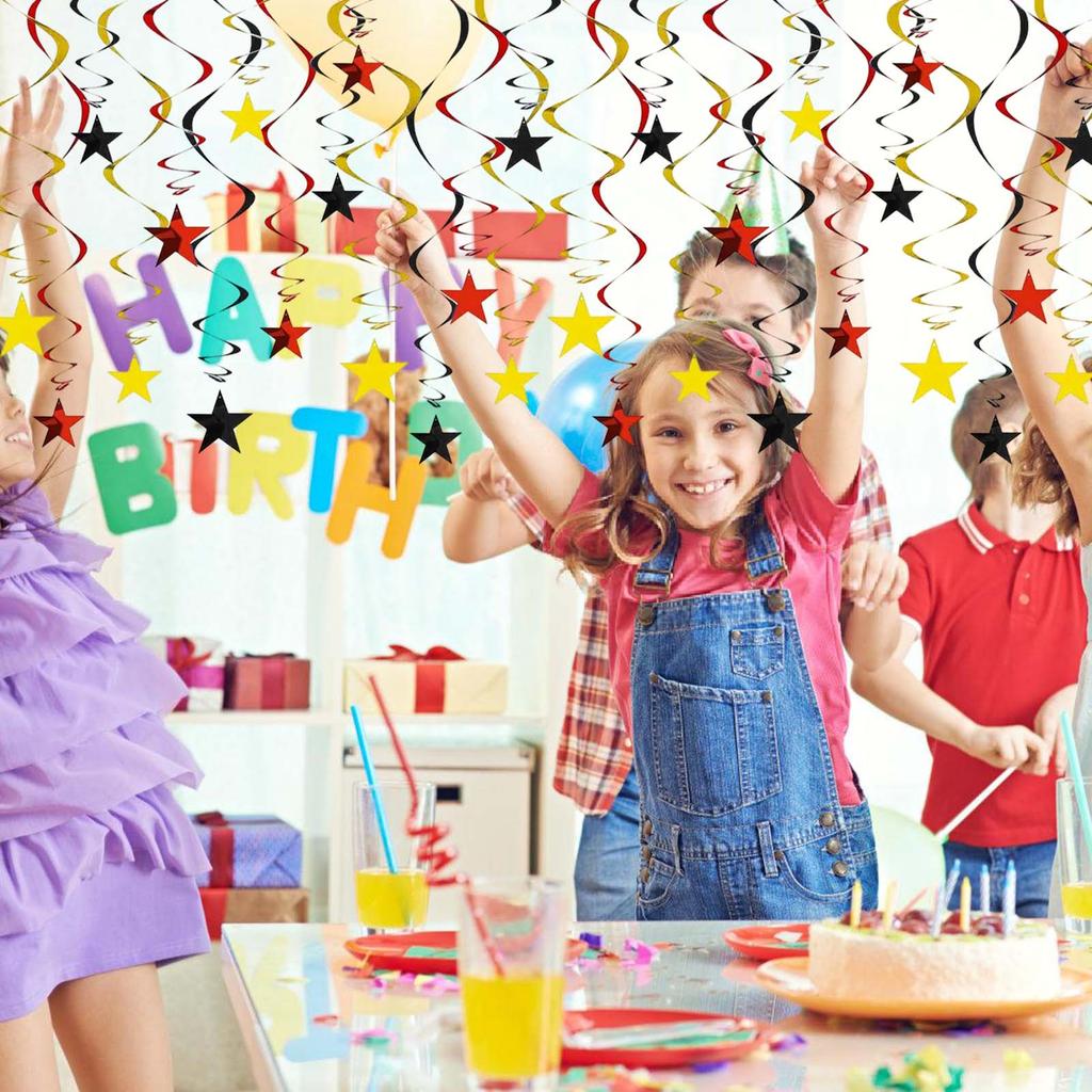 30pcs Portable Star Hanging Swirl Decorations Set For Birthdays And Festive Events Adds A Touch Of Elegance