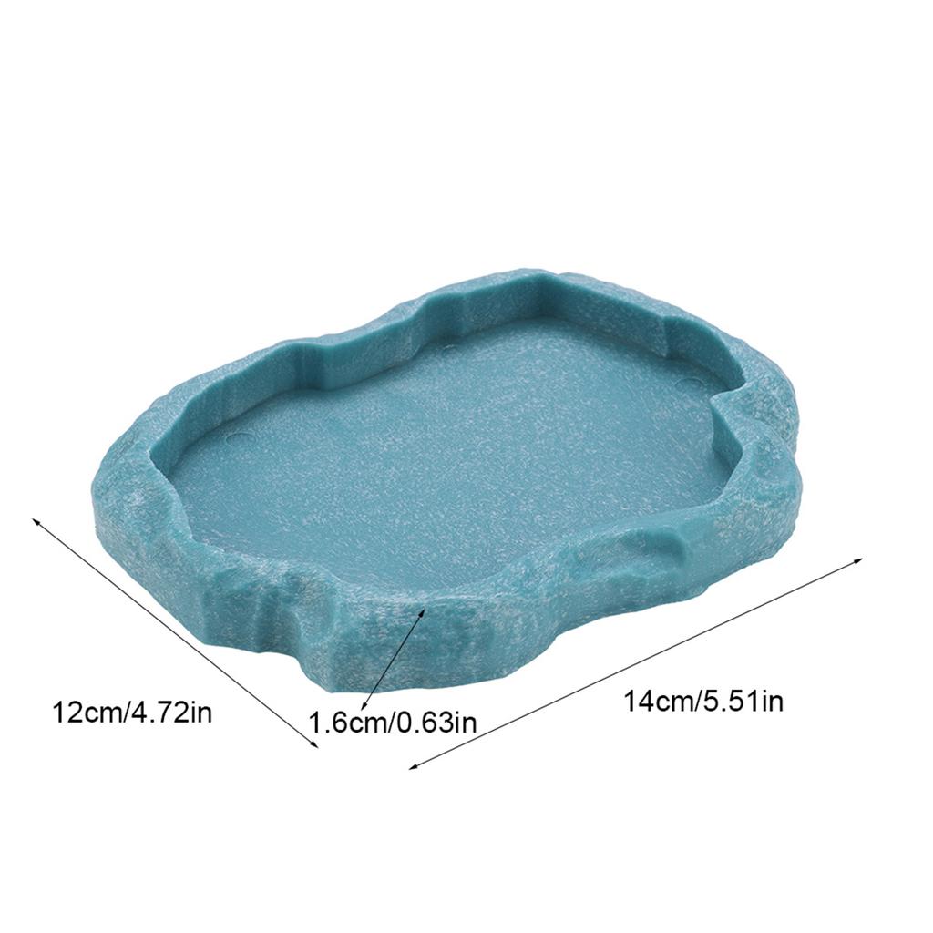 Resin   Reptile Rock Food and Water Dish Feeder Bowl for Tortoise  (Green S)