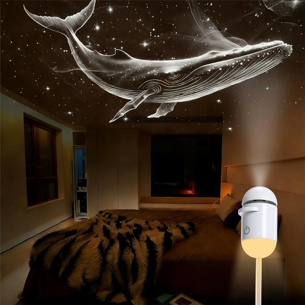 NEW 2-in-1 Mini Galaxy Star Projector Night Light Dual Use HD Romantic Ambient Lamp USB Powered for Car Interior & Bedroom Decor