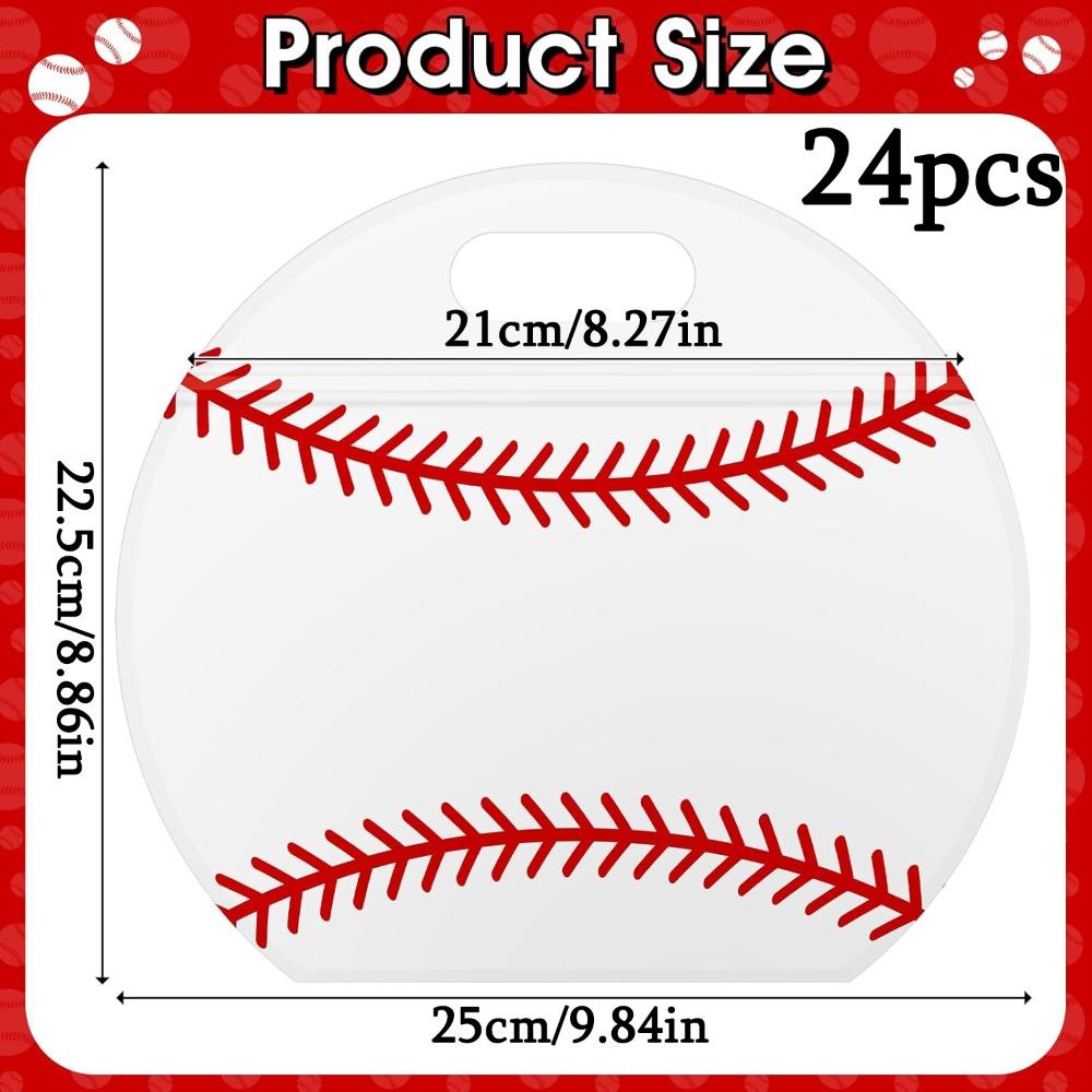 24pcs Soccer Snack Bags with Handles Reusable Baseball Sealed Treat Bags Stand-up Bottom Gift Bags Soccer Training Treat Bags Party Favor Bags
