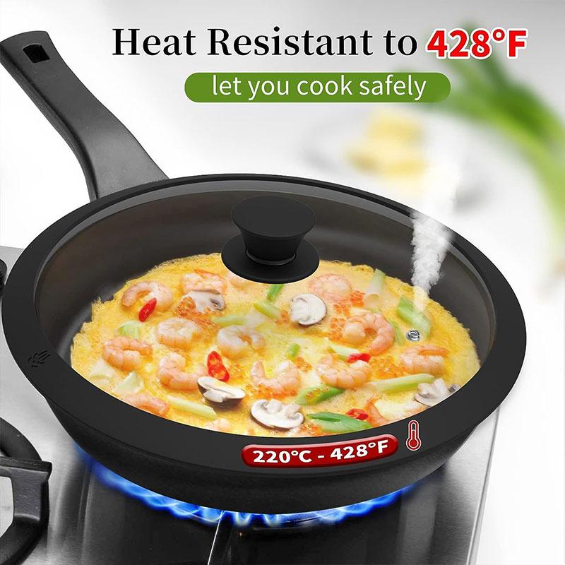 Belüfteter Universaldeckel aus gehärtetem Glas für Töpfe, Pfannen und Bratpfannen mit hitzebeständigem Silikonrand, Spritzschutz für die Mikrowelle