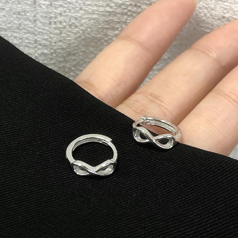 Circulation Unlimited Love Earrings Personalized Creative Style Plain Ring Mobius Ear Bone Buckle Hollow 8 Character Infinite Ear Buckle