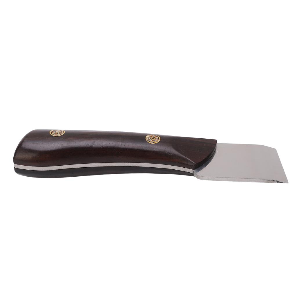 Leather Skiving Knife High Speed Steel Small Ergonomic Wooden Handle Leather Cutting Knife Knife for DIY Leathercraft