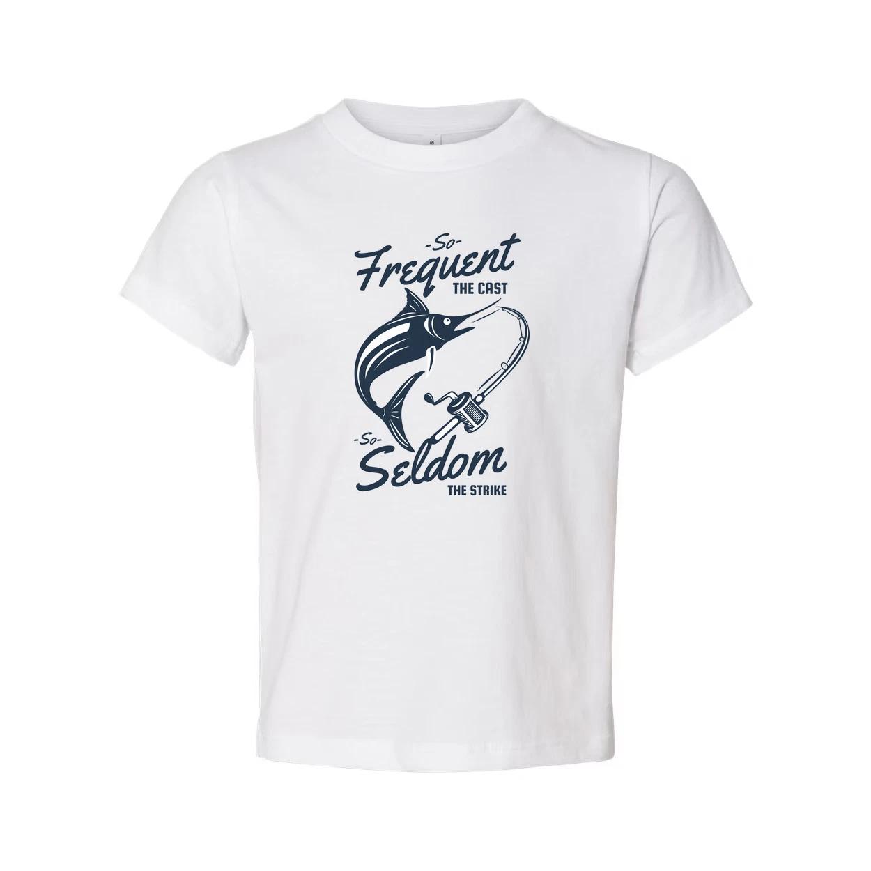 Unisex Fishing T-Shirt With Marlin And Casting Rod Graphic Featuring So Frequent L
