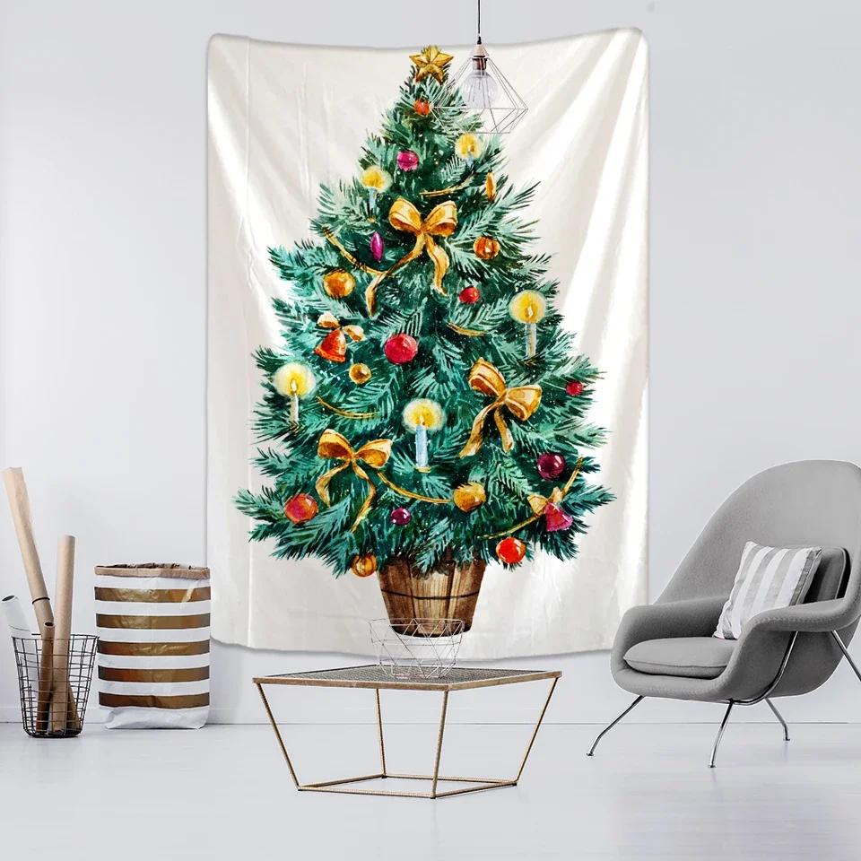 New Year's Christmas Tree Tapestry Decorations Wall Hanging Tapestries Christmas Rugs Home Decoration Beach Mat Tapestries