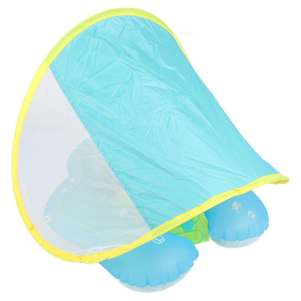 Baby Swimming Float Inflatable Infant Pool Float Ring with Removable Sun Protection Canopy