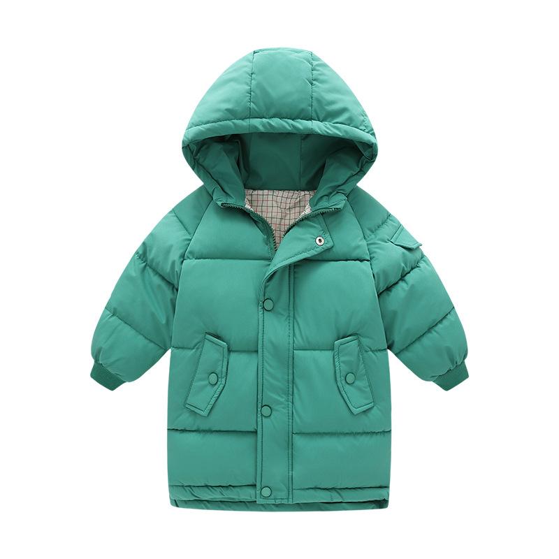 Fashion Children's Down Jacket Boys and Girls Mid-Length Thickened Cotton-Padded Coat