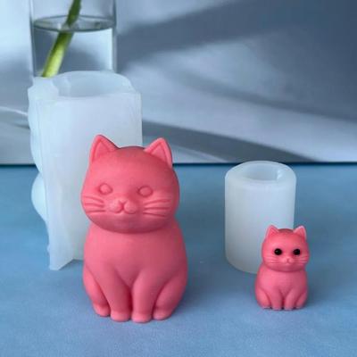 3D Dicke Katze Tier Silikon Kerzenform DIY Hübsches Kätzchen Gipsform Aromatherapie Seifenherstellungswerkzeug Handgemachte Geschenke Heimdeko