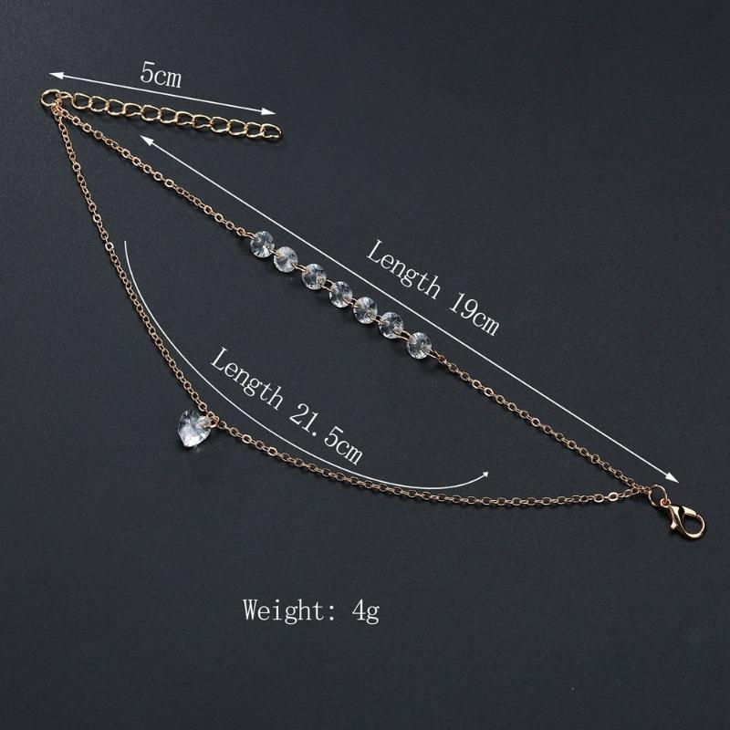 Personality Double Love Rhinestone Bracelet Crystal Sweet Fashion Wild Bracelet Women's Jewelry Bracelet Femme Acier Nurse
