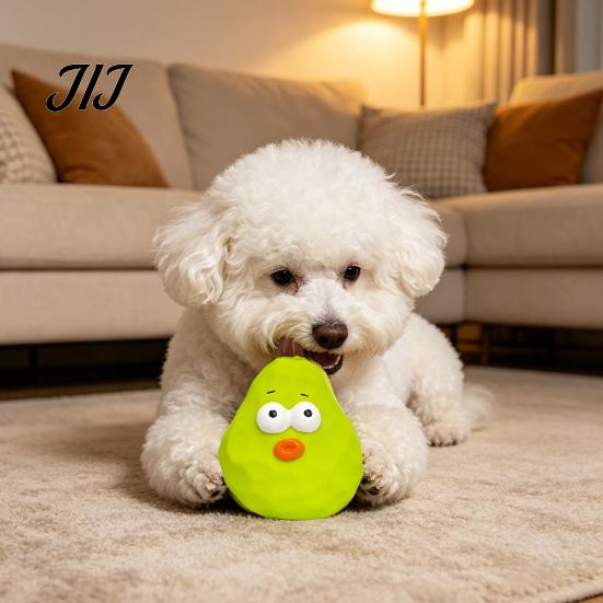 Safe Dog Toy for Chewing Squeaky Pear Toy, Latex Chew Small Medium Toys Interactive Fetch Teeth Cleaning Aggressive Chewers Soft Rubber Puppy