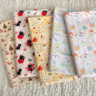 Tejido 100% Algodón Estampado Digital Estilo Coreano Animales de Dibujos Animados y Florales para Ropa de Mujer, Ropa Infantil, Conjuntos Familiares, Ropa de Casa y Proyectos de Bricolaje