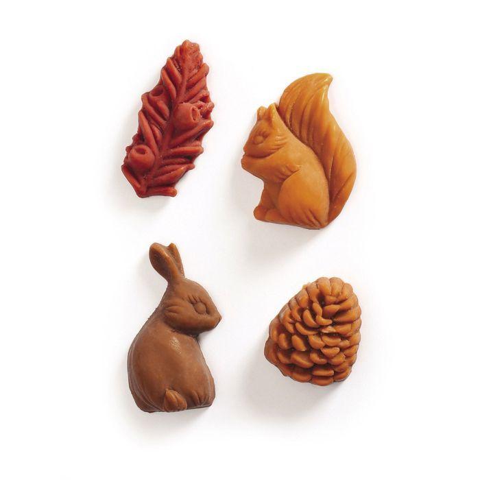 Moule 4 fondants à bougie forêt