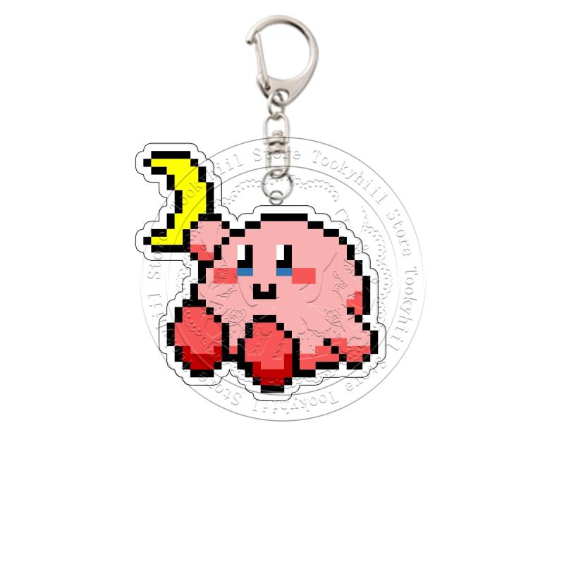 Kirbys Keychain Pixel Exquisite Student Pendant Key Ring Accessories Bag Decorate Creativity Game Pattern Girl Festival Gift 4cm
