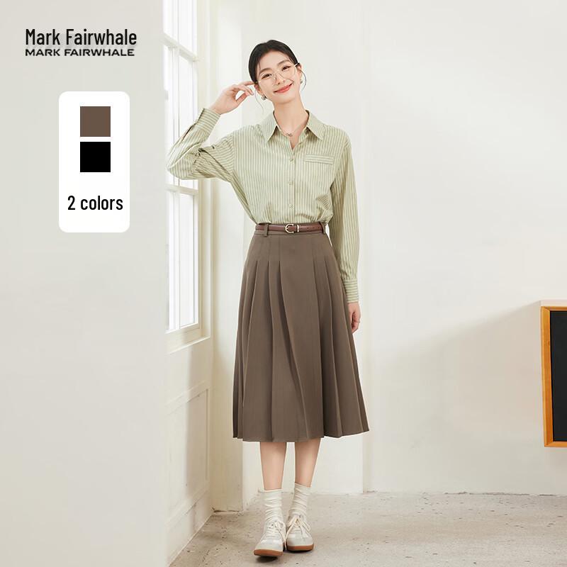 MARK FAIRWHALE Women s Pleated A-Line Skirt S