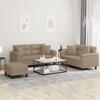 Vidaxl 3-Cz. Living Room Set with Cushions, Cappuccino, Eco-Leather