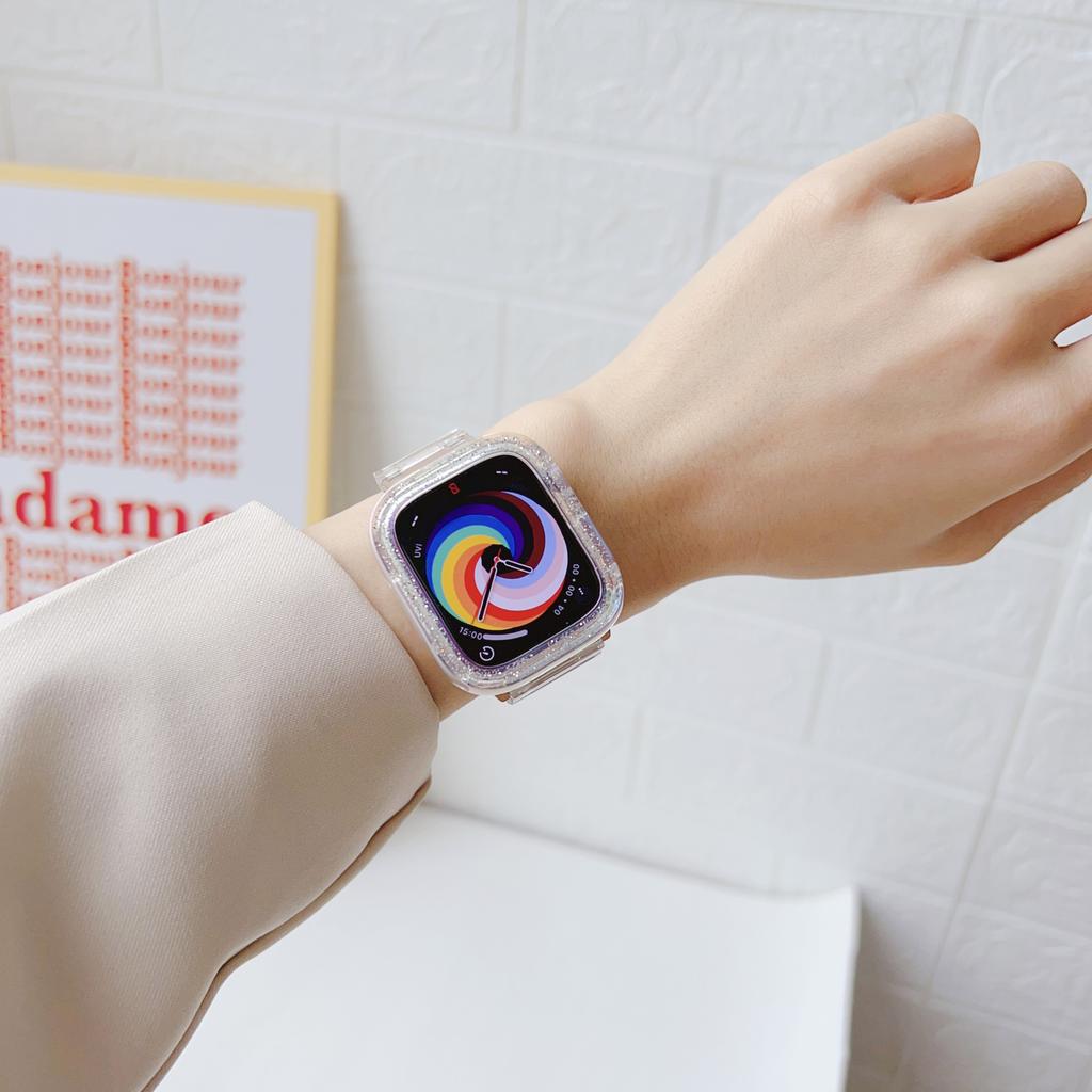 Glitzer Klare Hülle Für Apple Watch Series Ultra2 9 8 7 5 6 SE Ultra Bling Stoßfänger Schutzhülle Für iWatch 41 45 49 44 40 42 38mm