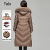 Yalu Women's 90% Down Fox Fur Collar Long Winter Coat