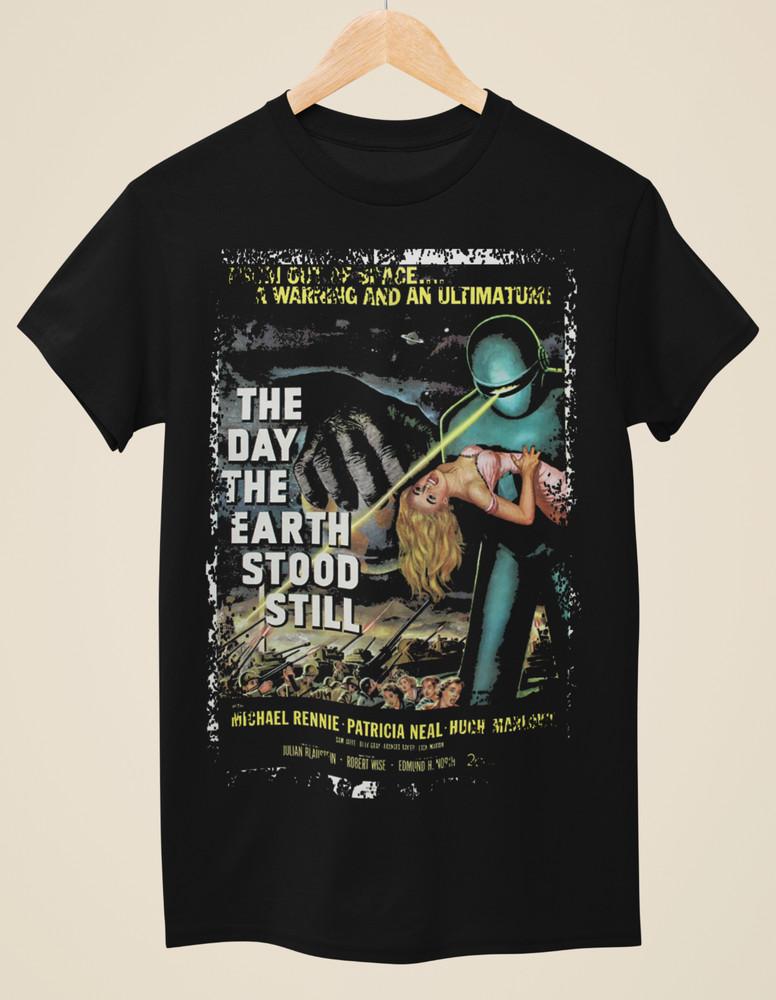 The Day the Earth Stood Still (1951) -Movie Poster inspired Unisex Black T-Shirt Unisex T-Shirt XL