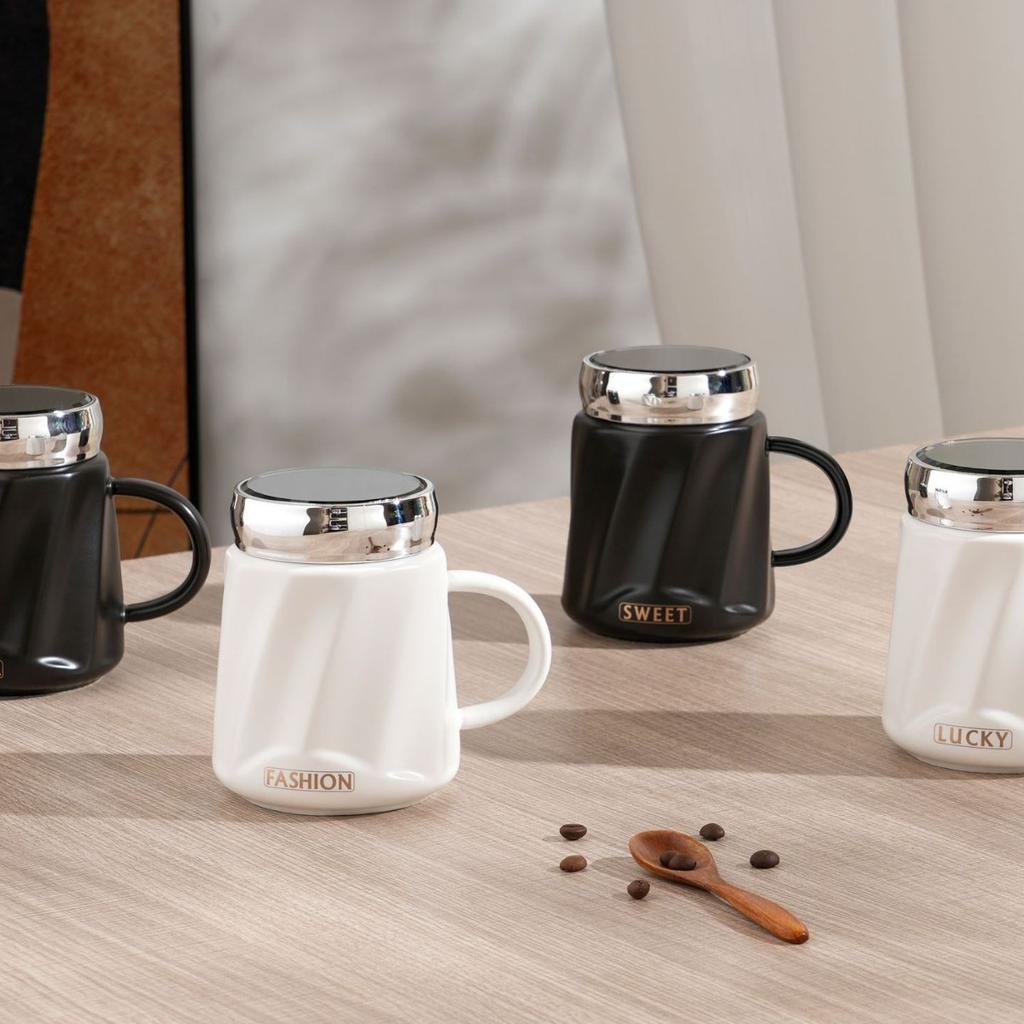 Opening Small Gift with Lid Mirror Cup Couple Office Mug Ins Fengshui Cup Souvenir Business Cup