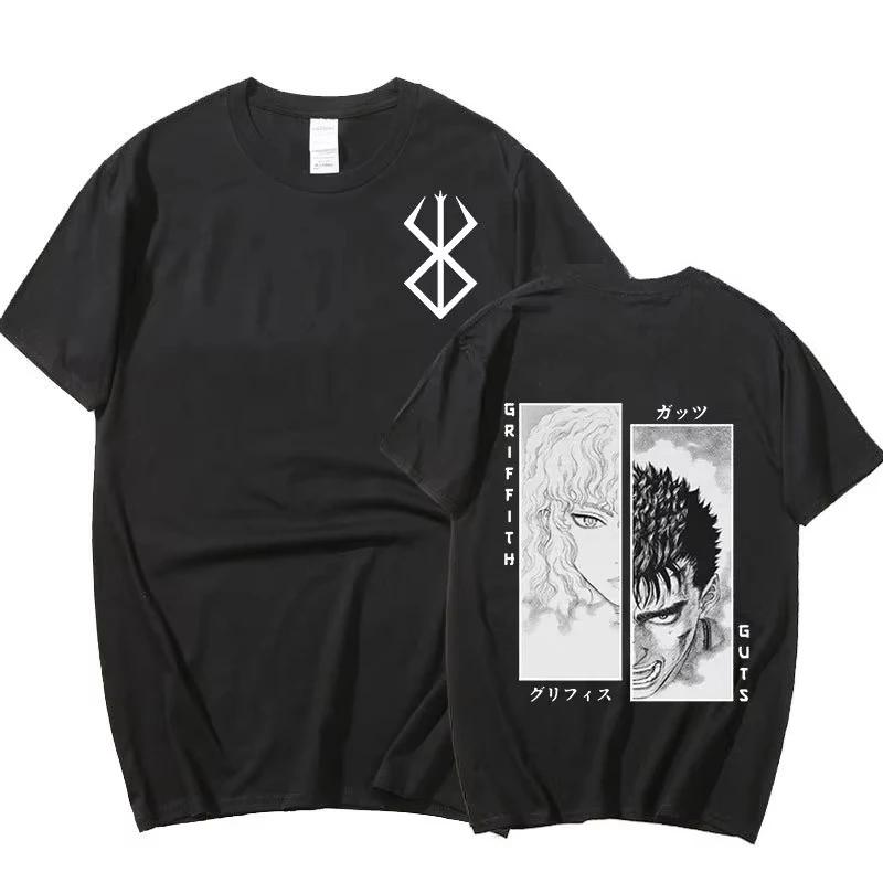 2025 Anime Berserk Tshirt Summer Men Women Cotton Oversized Short Sleeve T Shirt Print T-shirt Tops 2024 Tee Trend Fans Clothes
