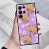 Cartoon Anime Capibala Art Phone Case For Samsung Galaxy S26 S25 S24 S23 S22 S21 S20 Ultra Plus FE 5G Black Soft TPU