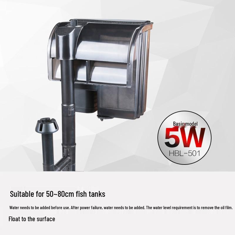 Sen Sen HBL Wall-Mounted Waterfall Filter and Oxygen Pump for Aquariums and Turtle Tanks