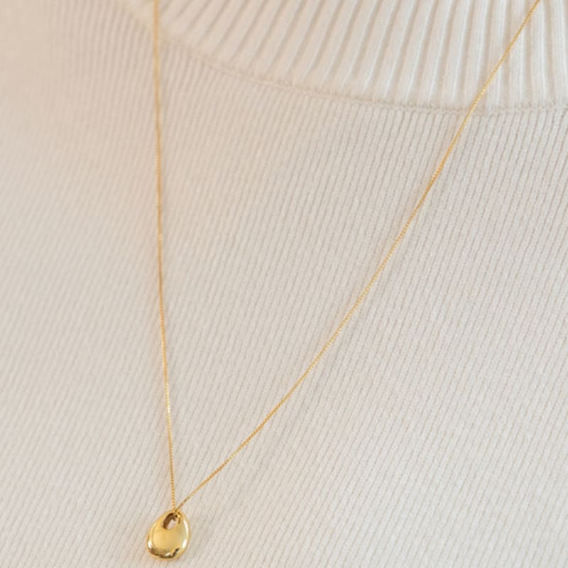 TATIANA (925 Silver) Glim Pebble Long Necklace NZ2430