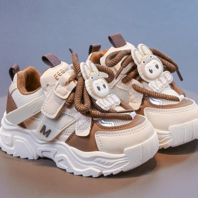 Girls Korean Style Sports Shoes Leather Waterproof Dad Shoes Children's Casual Running Shoes