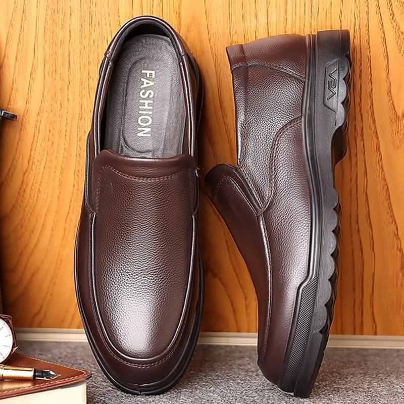 Модные винтажные мужские кожаные туфли Мужские туфли Slip On Business Casual Shoes — фото 4