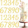 20 Pcs Gold Shiny Acrylic Number Cake Toppers 0-9 Number for Cake Topper DIY Handmade Cakes Sign Decorations for Birthday Party Wedding Anniversary