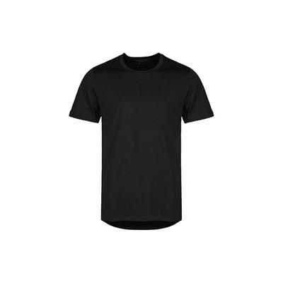 Logo Jednolity Kolor Okrągły Dekolt T-shirt Męskie Topy Czarny 928016-010