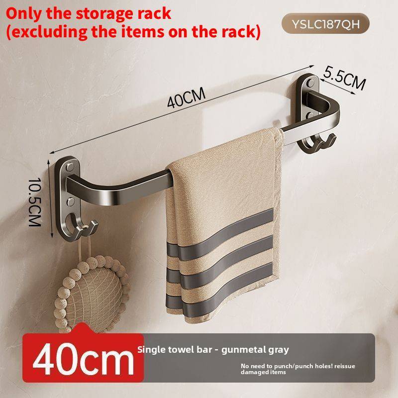 Bathroom Towel Rack Wall Mount Space Aluminum Multilayer Storage For Shower Kitchen Home