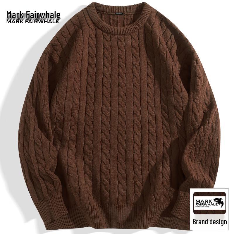 Mark Fairwhale Men's Crew Neck Cable Knit Sweater