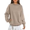 Damen Rollkragenpullover mit Taschen Langarm Freizeit Oberteil