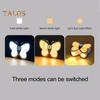 LED Butterfly Night Light Adjustable Brightness USB Rechargeable Smart Motion Sensor Wireless Night Light Bedside Lamp
