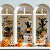 Decorative Glass Decals for Party 4Pcs Halloween Cartoon Window Clings, Pumpkin Ghost Scarecrow Stickers, Waterproof Murals Removable Home