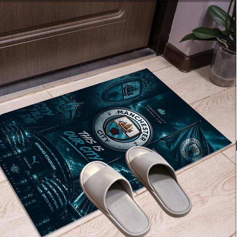 Manchester City FC Pattern Rug, Indoor/Outdoor Mat, for Picnic, Gameroom, Bedroom, Office, Living Room, Home Decor Carpet, Birthday Gift