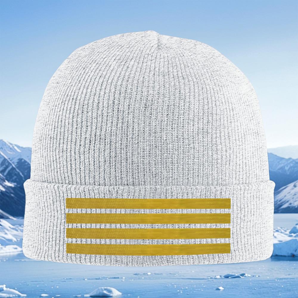 Striped Textured Golden Design Men Women Unisex Knitted Hat Beanie Pullover Cap Winter Thermal Warm Christmas Outdoor Cycling Hi