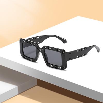 Hip Hop Square Sunglasses for Men and Women Fashion Loophole Style Shades Eyewear Trendy Square Glasses