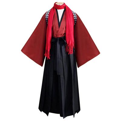 Unisex Samurai Horse Riding Japanese Warrior Cosplay Iaido Practice Top and Bottom Set with Scarf [LanBuff] Costume, Hakama, Dance, Kimono, Outfit,