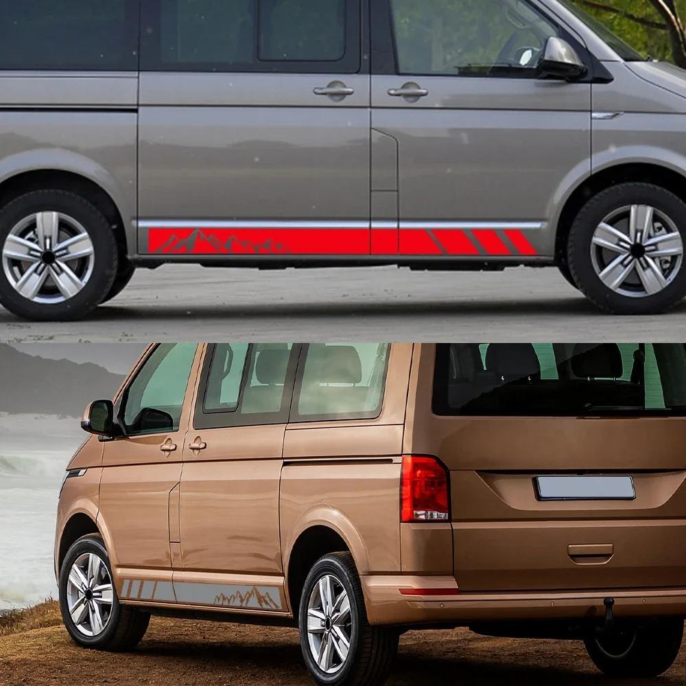 Mountains Styling Car Decals Car Side Skirt Stripe Stickers Auto Decoration Accessories For Volkswagen VW T4 T5 T6 Transporter
