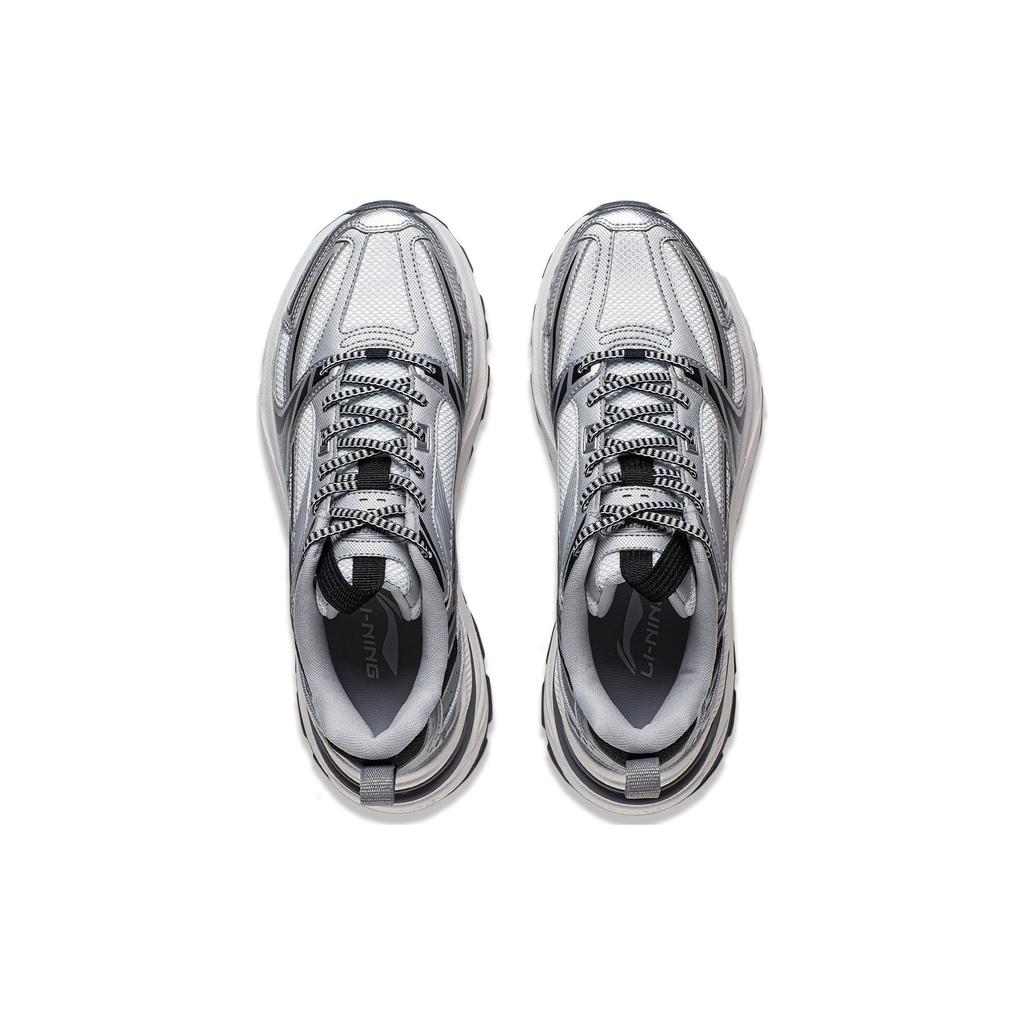 Li Ning Aurora 2K V2 Cushioning Slip Resistant Abrasion Resistant Support Low Top Casual Shoes Men's White Silver AGCU025-1