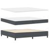 LED Box Spring Bed in Dark Grey and White 200 x 200 cm Cord Fabric