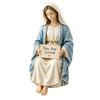 Náboženská figurka Socha Panny Marie držící nápis Jsi milován Dekorativní socha pro domácnost a kancelář