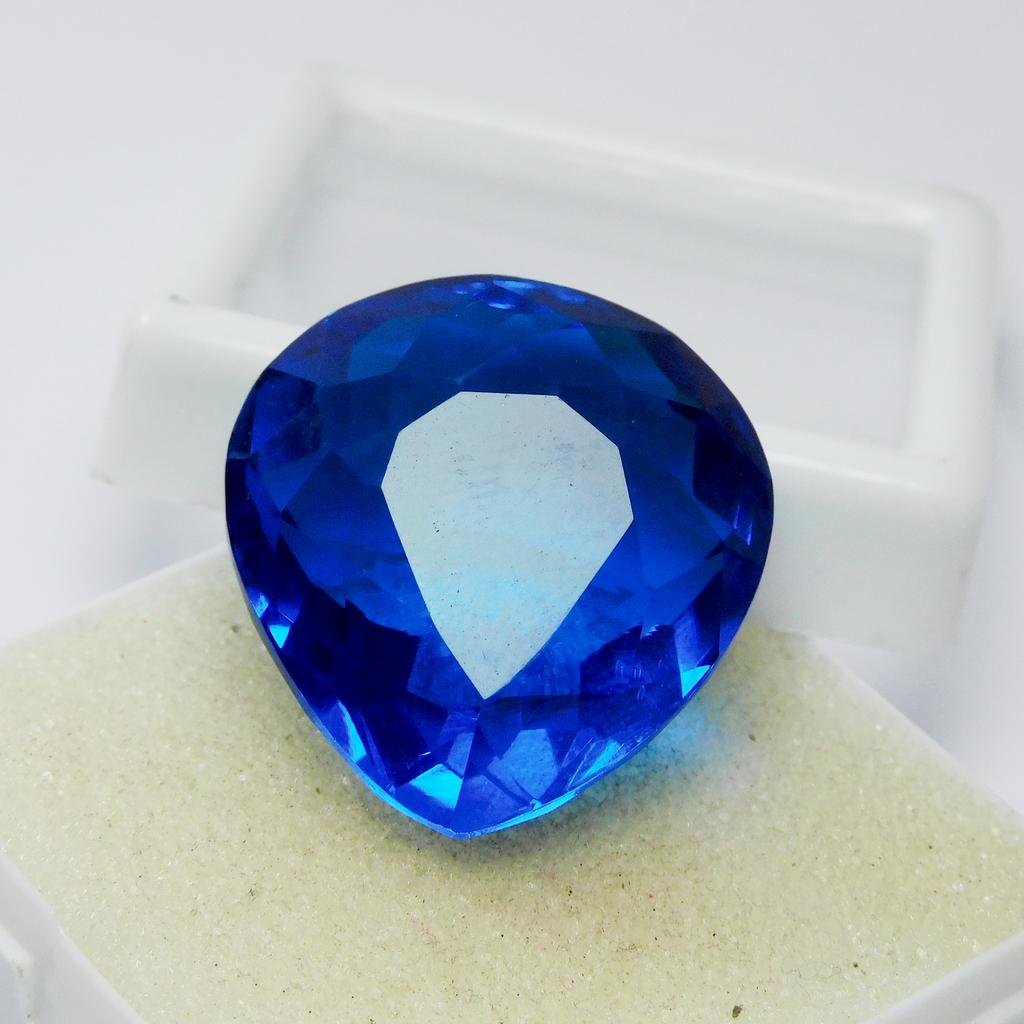 Blue Tanzanite Pear Cut Lab Created 54.10 Ct CERTIFIED Huge Size Gemstone m-1070-k