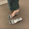 With Skirt Fairy French Temperament Thick Heel Sandals 2025 New Super Fire Beautiful Cool Slippers Women's Summer Wear